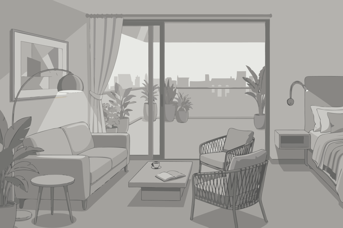 Chambre Lit King-Size avec Baignoire - Pour Personnes à Mobilité Réduite